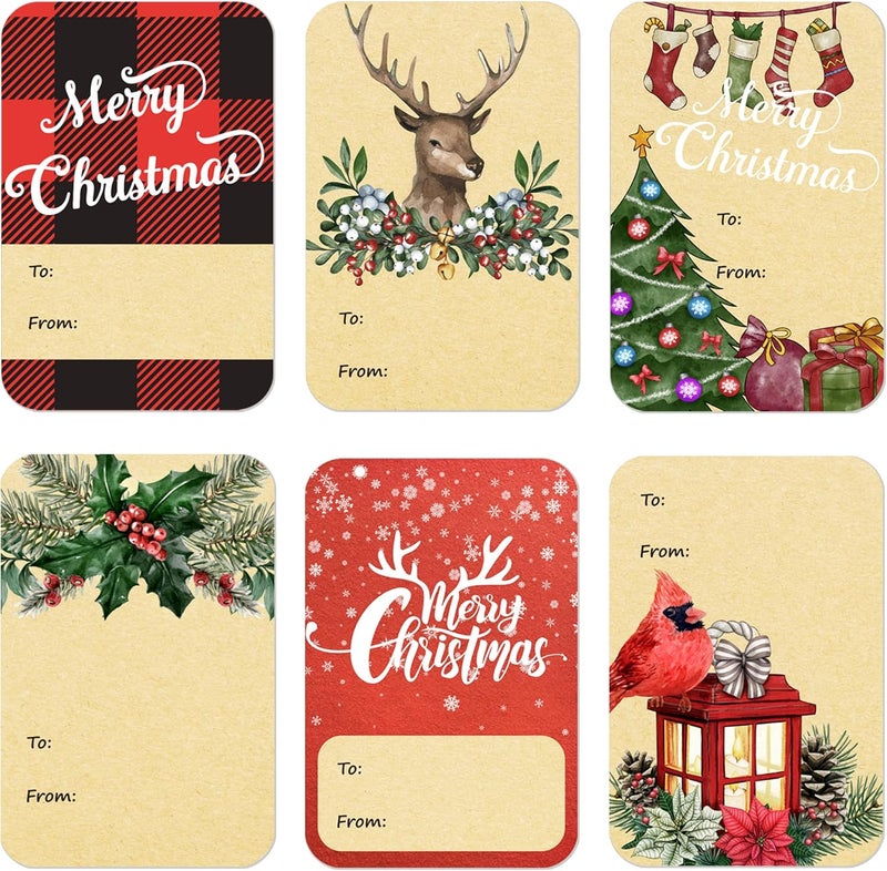 DreamBuilt 120pcs Christmas Gift Tags Stickers Self Adhesive - 2"x3" Christmas Name Tags for Gifts Festival - to from Gift Tag Stickers for Presents - Image 1